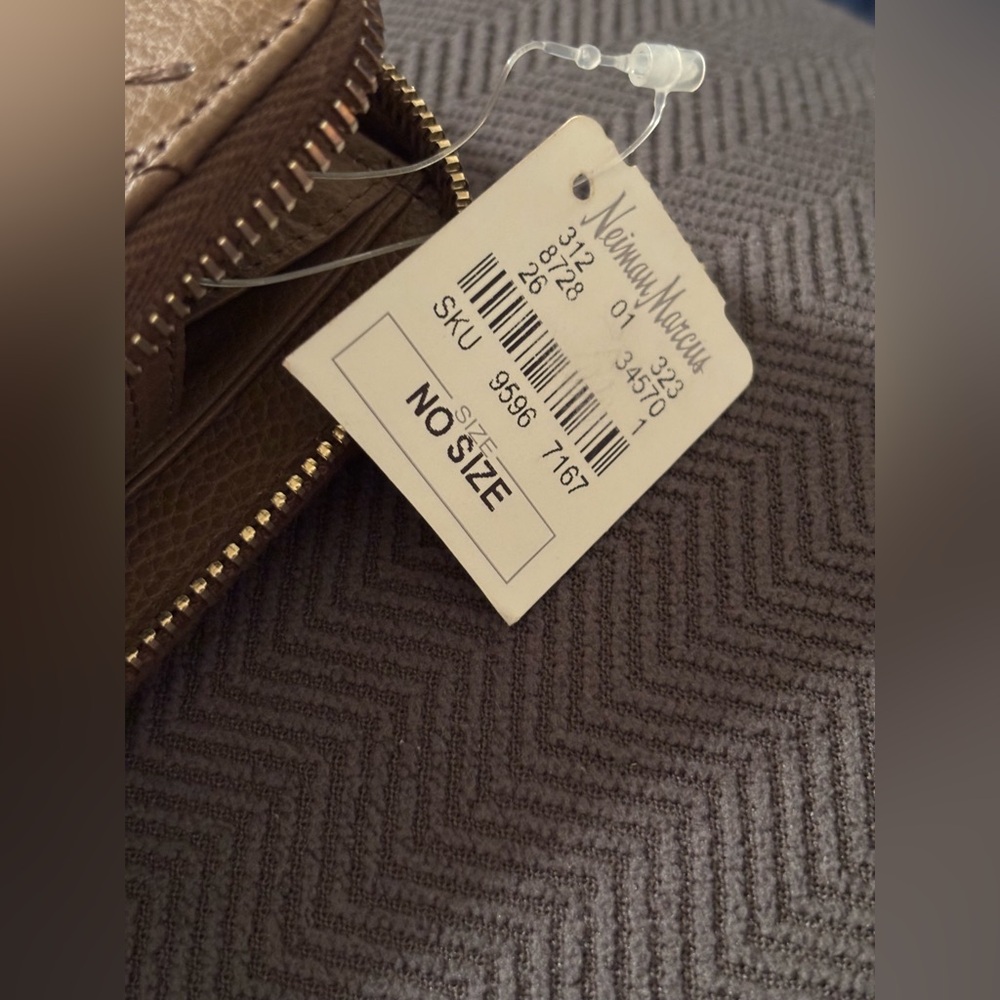 YSL Tan Textured Zip Wallet - Picture 4 of 5
